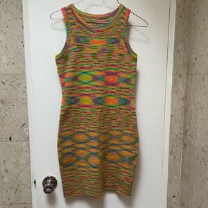 NWOT Rainbow Color Bodycon Dress M
